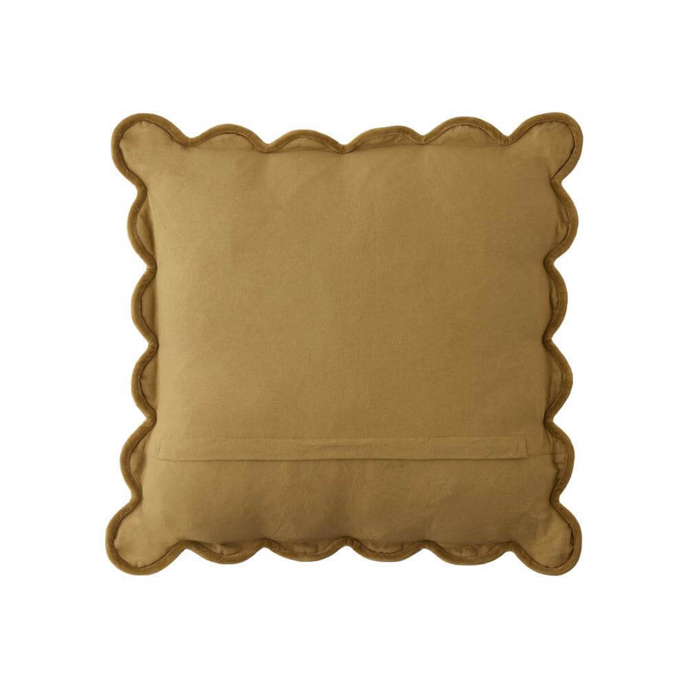 Laura Ashley Scalloped Ochre Yellow Cushion